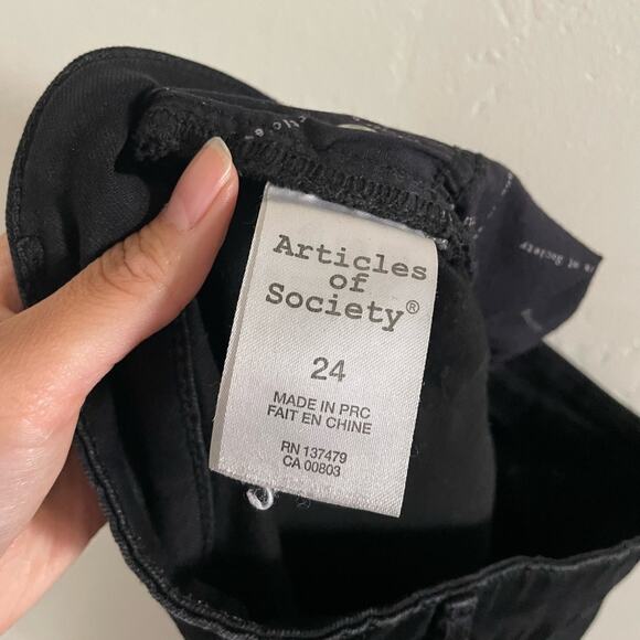 Articles of Society Pants Women's 24 Mya Blackhawk Skinny Black Jeans - Picture 9 of 10